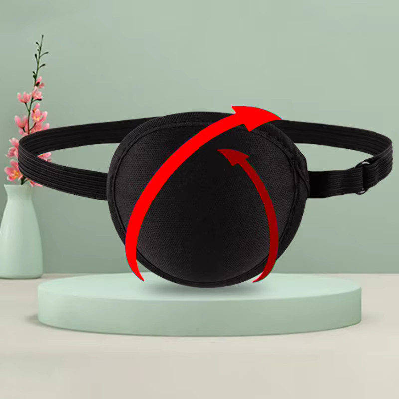 HNKMP Piraten-Augenklappe, Unisex, Schwarz, Waschbare Verstellbare Konkave Augenklappe - Bild 4
