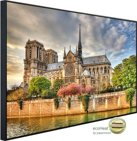 papermoon Infrarotheizung EcoHeat Notre Dame de Paris mit Matt-Effekt in Bunt, App-Steuerung und Überhitzungsschutz - Bild 1