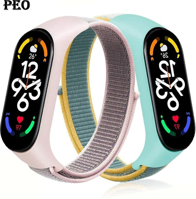 Xiaomi Uhrenarmband Nylon, Multicolor, Mi Band 3 4 5 6 7 - Bild 1