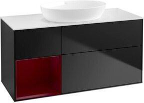 V&B Waschtischunterschrank Finion mit Wandbeleuchtung, Blau lackiert, Breite: 120 cm, Tiefe: 50,1 cm, Höhe: 50,1 cm - Bild 1
