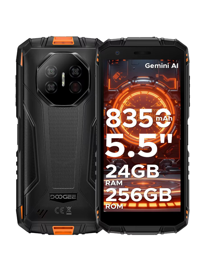 DOOGEE Fire 3 Ultra Robustes Smartphone mit Android 15, 256 GB Speicher, 8350 mAh Akku, NFC und Gemini AI in Orange und Schwarz - Bild 5