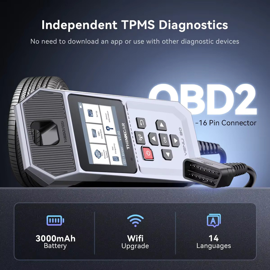 Thinkcar Venu 90 TPMS Aktivierungswerkzeug und OBD2 Auto-Diagnosegerät zur Fehlercode-Programmierung von Reifendrucksensoren - Bild 3