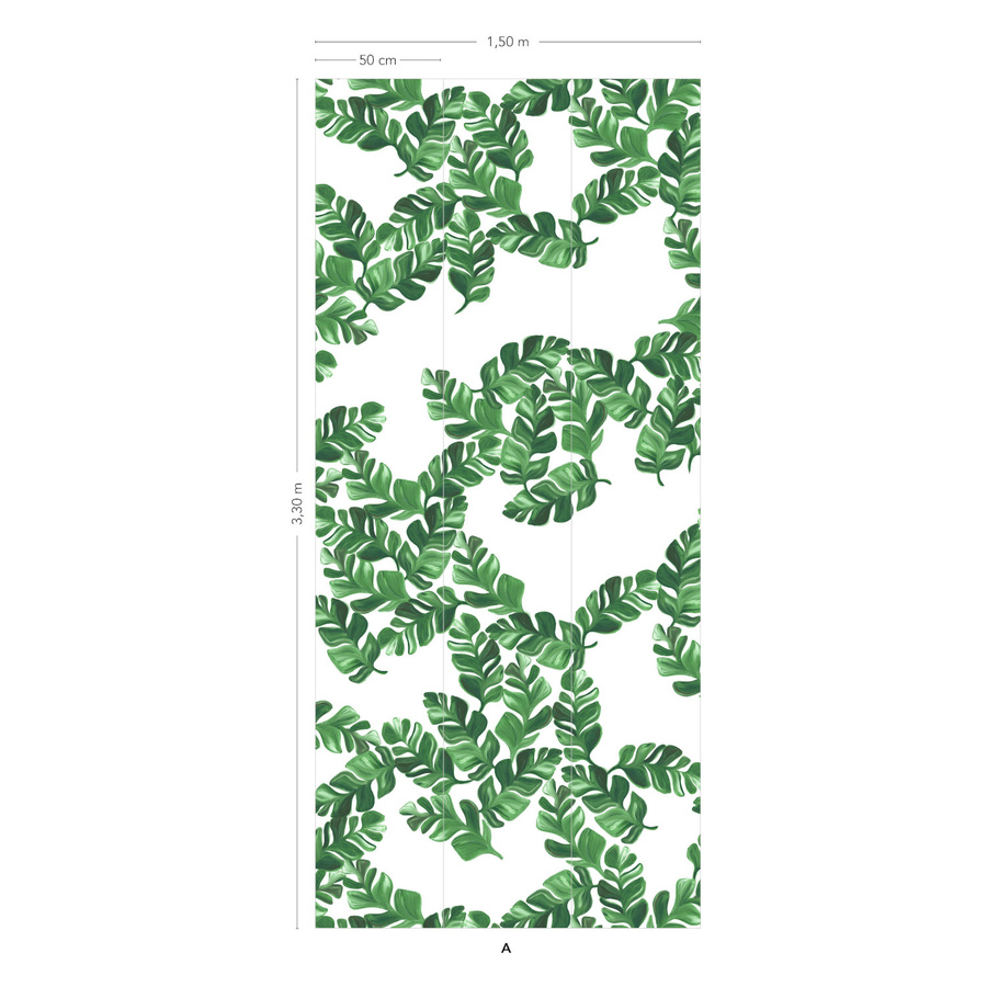 Isidore Leroy Panoramische Tapete Pacifico Vert in Grün mit botanischem Natur- und Floral-Design, Vlies, Breite: 500 cm, Höhe: 330 cm - Bild 2