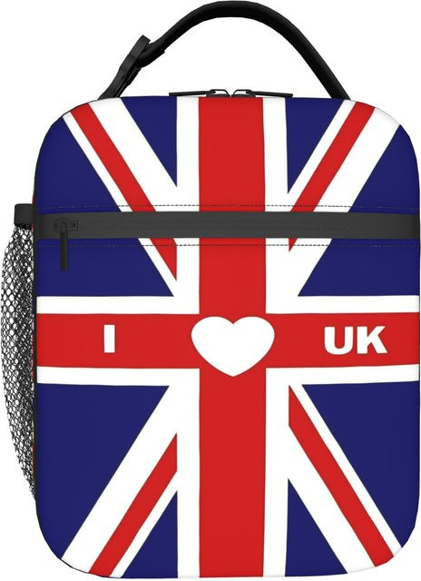 Fancy Style Studio Lunchtasche mit UK Flagge London Grafikdesign, Mehrfarbig, Tragbare Kühltasche aus Oxford-Stoff mit Reißverschluss - Bild 1