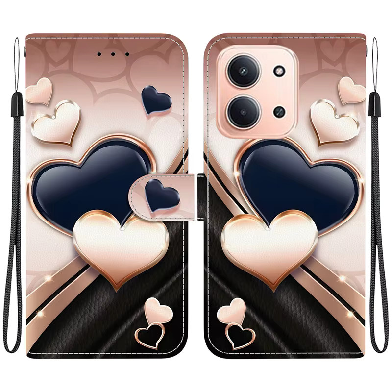 Elegante Flip-Lederhülle mit Blumenmuster für Xiaomi Redmi 15C, Redmi 15 Note, Redmi 15 Pro+, Redmi 15 Plus 5G und Redmi 15 4G in Multicolor mit integrierter Geldbörse - Bild 2