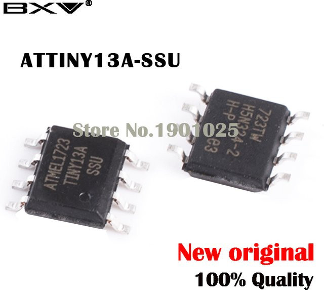 5er Set ATtiny13A AVR Mikrocontroller IC mit 1k Flash und 20MHz in Schwarz (SOP-8) - Bild 1