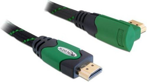 Delock HDMI Anschlusskabel 4K UHD mit Ethernet/LAN, vergoldete Steckkontakte, Schwarz/Grün, Länge: 3 m - Bild 1