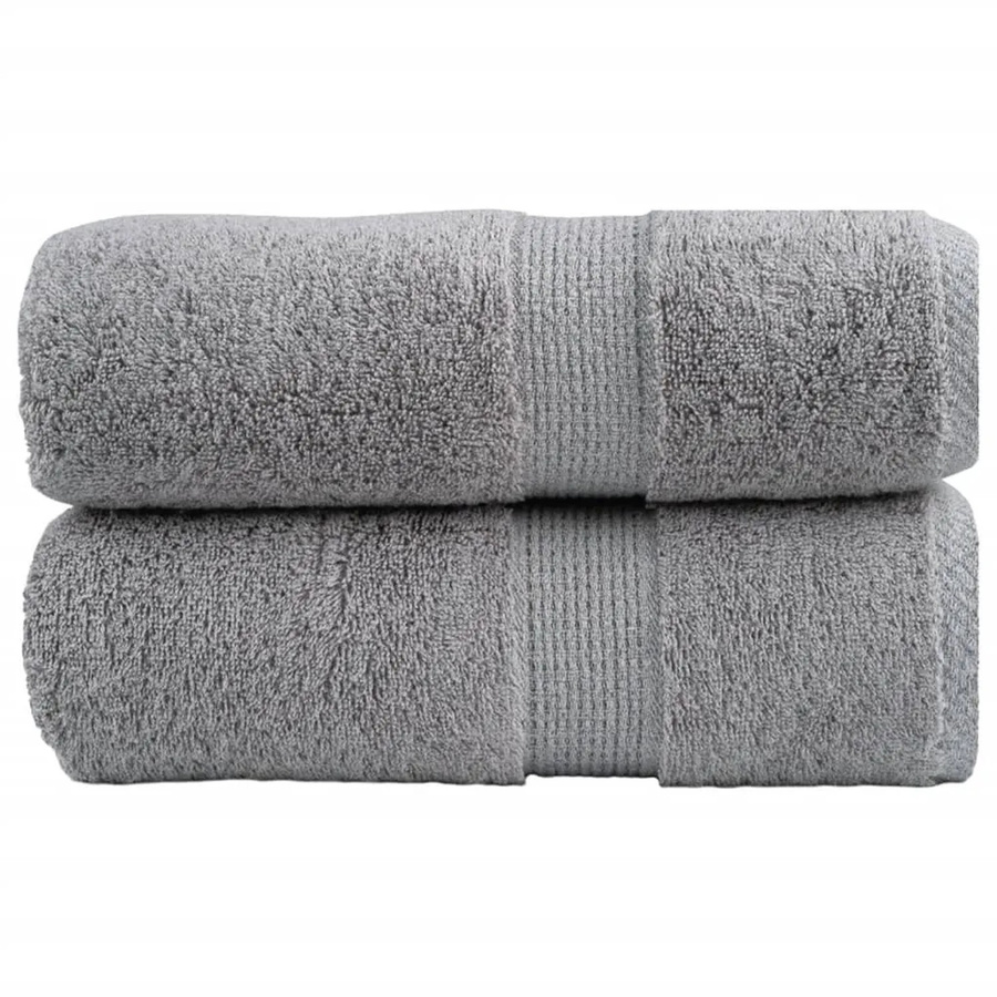 vidaXL SOLUND Waschhandtücher aus Baumwolle, 2 Stück, Grau, B/H: 30 x 30 cm, 600 g/m² - Bild 2