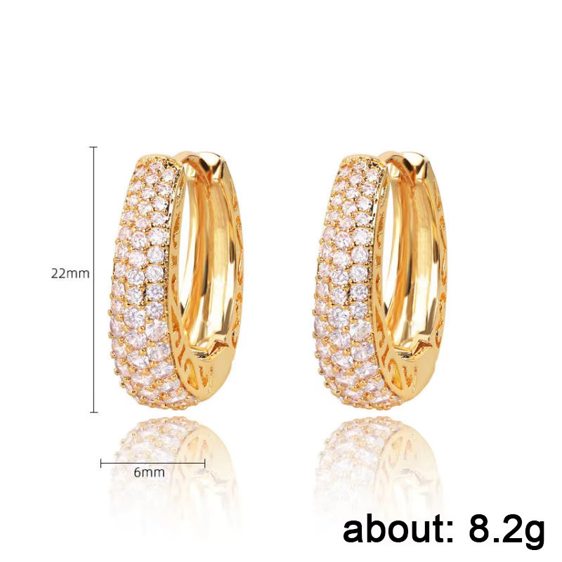 Huitan Hoop-Ohrringe, CZ, Silberfarbe/Goldfarbe, Damen - Bild 3