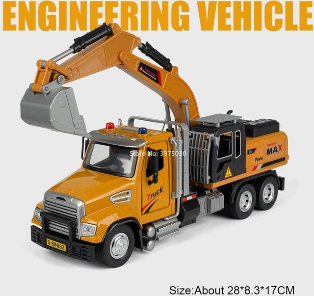 Linyi toy car Kran Bagger Spielzeugautos, Legierung Druckguss, ab 14 Jahre - Bild 1