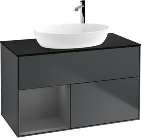 V&B Waschtischunterschrank Finion 100 mit Wandbeleuchtung, lackiert, Breite: 100 cm, Höhe: 50,1 cm, Tiefe: 50,1 cm - Bild 1