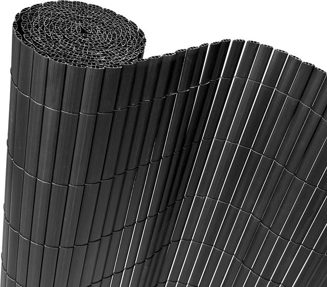 Floordirekt PVC Sichtschutzzaun UV-beständig und verstärkt in Grau, Höhe: 180 cm, Breite: 300 cm - Bild 1