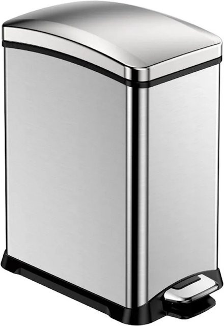 PROREGAL Rechteckiger Treteimer aus gebürstetem Edelstahl in Silber, Volumen: 15 Liter, H x B x T: 42 x 21,7 x 38,2 cm - Bild 1