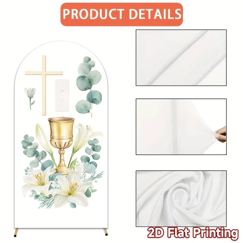 VIKAMA 2D-Flachdruck-Partybanner mit floralem Design für Hochzeiten, Geburtstage und Kommunionen - Bild 2