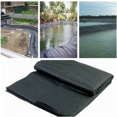 Wasserdichte HDPE Teichfolie für Fischteich und Pool, schwarze Gartenmembran, Stärke: 0,12 mm