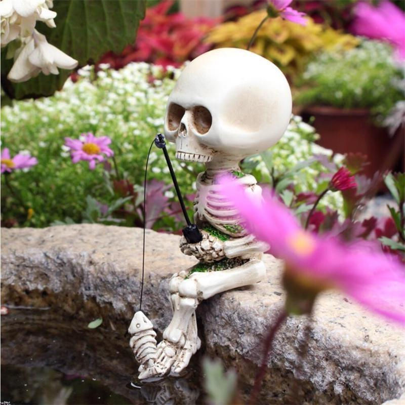 Chenxiaogang Skelett-Angelsitter-Statue aus Kunstharz in Weiß zur Dekoration für Haus und Garten - Bild 9