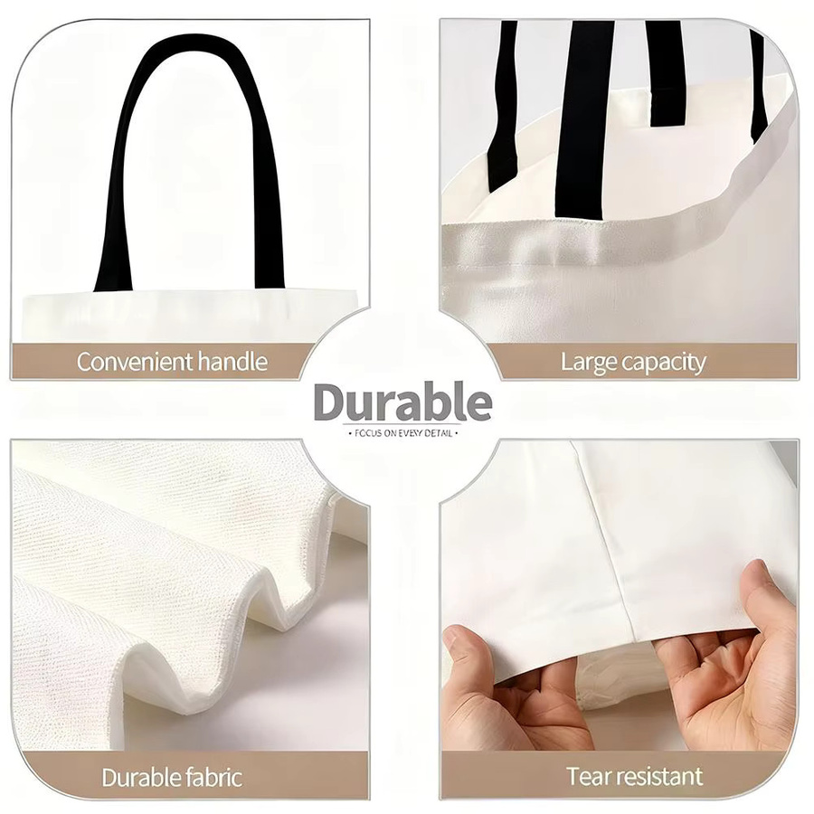West Elm Canvas Schultertasche in Solid Design mit großer Kapazität - Bild 3