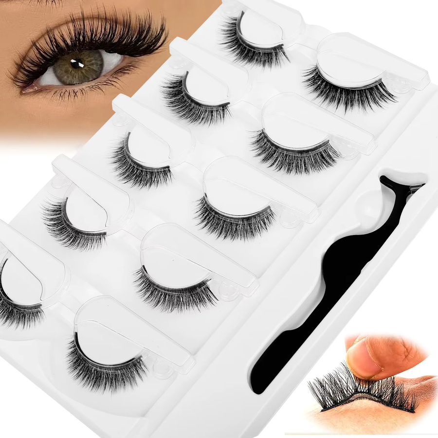 Goodobe Falsche Wimpern, 3D-natürlich, 5 Paar, Unisex - Bild 2