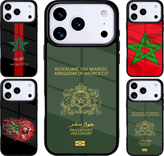 Handyhülle mit Marokko-Karte und Flagge für iPhone 11 bis iPhone 17 Pro Max Plus, Multicolor - Bild 1