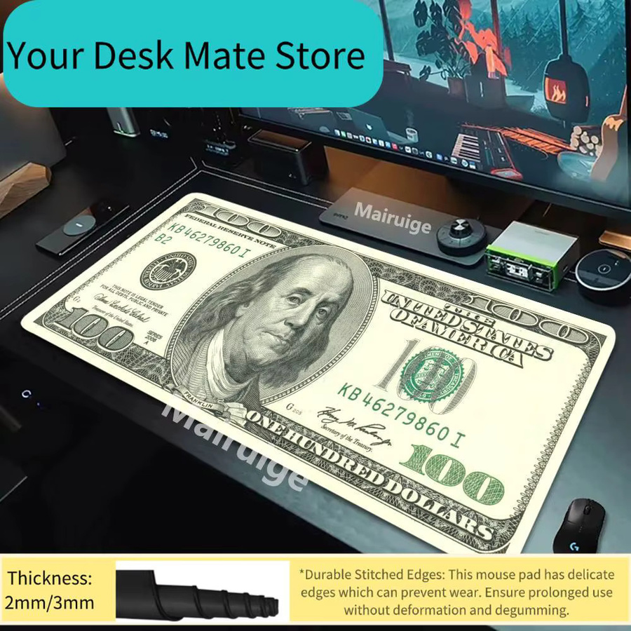 Bandai Gaming-Mauspad mit Dollar-Design als rutschfeste Schreibtischunterlage für Computer und Tastatur - Bild 2