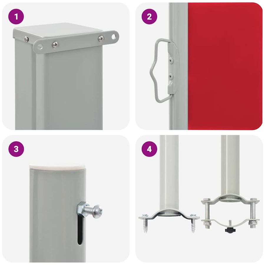 Einziehbare Seitenmarkise von VD Home Furnishing in Rot, B/H: 300 x 150 cm - Bild 2