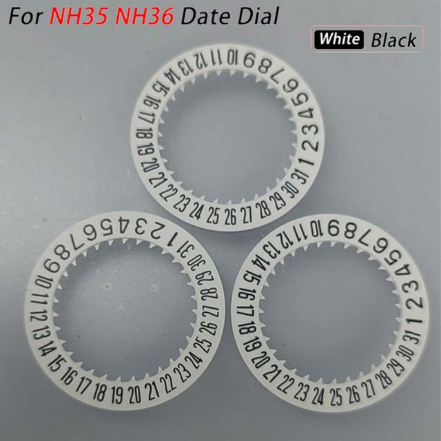 Datumszifferblatt für NH35 NH36 NH34 Uhrwerk, Weiß, Unisex - Bild 1