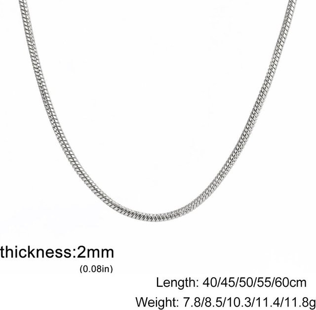 YULIN Schlangenkette Edelstahl, Silber, 55cm, Unisex - Bild 1