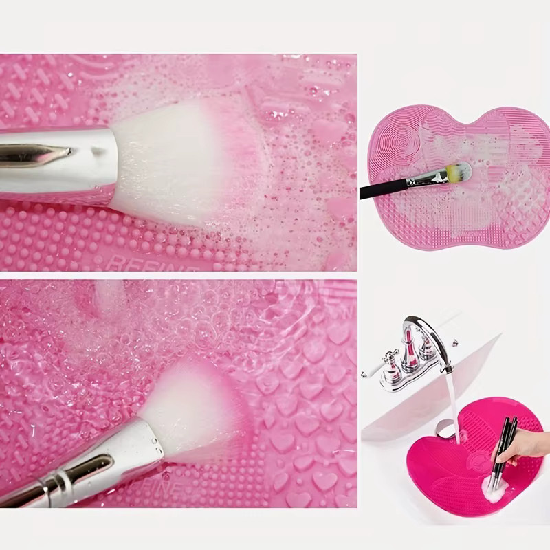 Silikon Make-up-Pinsel-Reinigungspad, Pink, Unisex - Bild 3