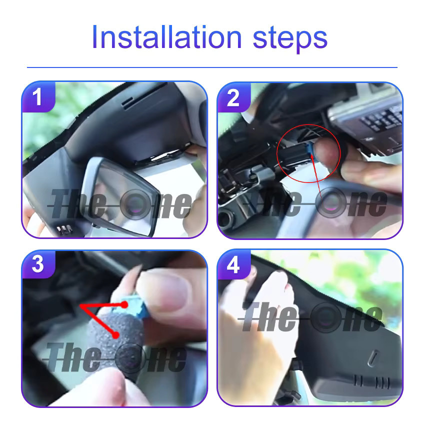 HESHECAM 4K UHD Dashcam mit WiFi für Peugeot 408 408GT PHEV und Opel Astra L Astra-e 2024 2025 in Schwarz im OEM-Stil - Bild 2