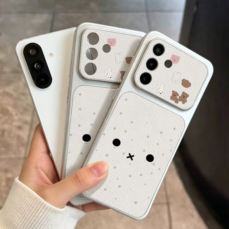 Samsung Handyhülle mit Stern und Hase in Beige für Galaxy S23 Ultra, S25 und S24 FE 5G mit großem Fenster im minimalistischen Stil - Bild 4