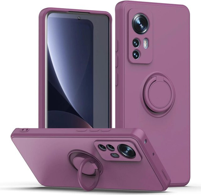 CHUYONG Magnetische Handyhülle aus Flüssigsilikon mit Ringhalter für Xiaomi Mi 12, Mi 11 Lite 5G, Mi 10T, Mi 11T Pro und Mi 10T Pro in Violett - Bild 1
