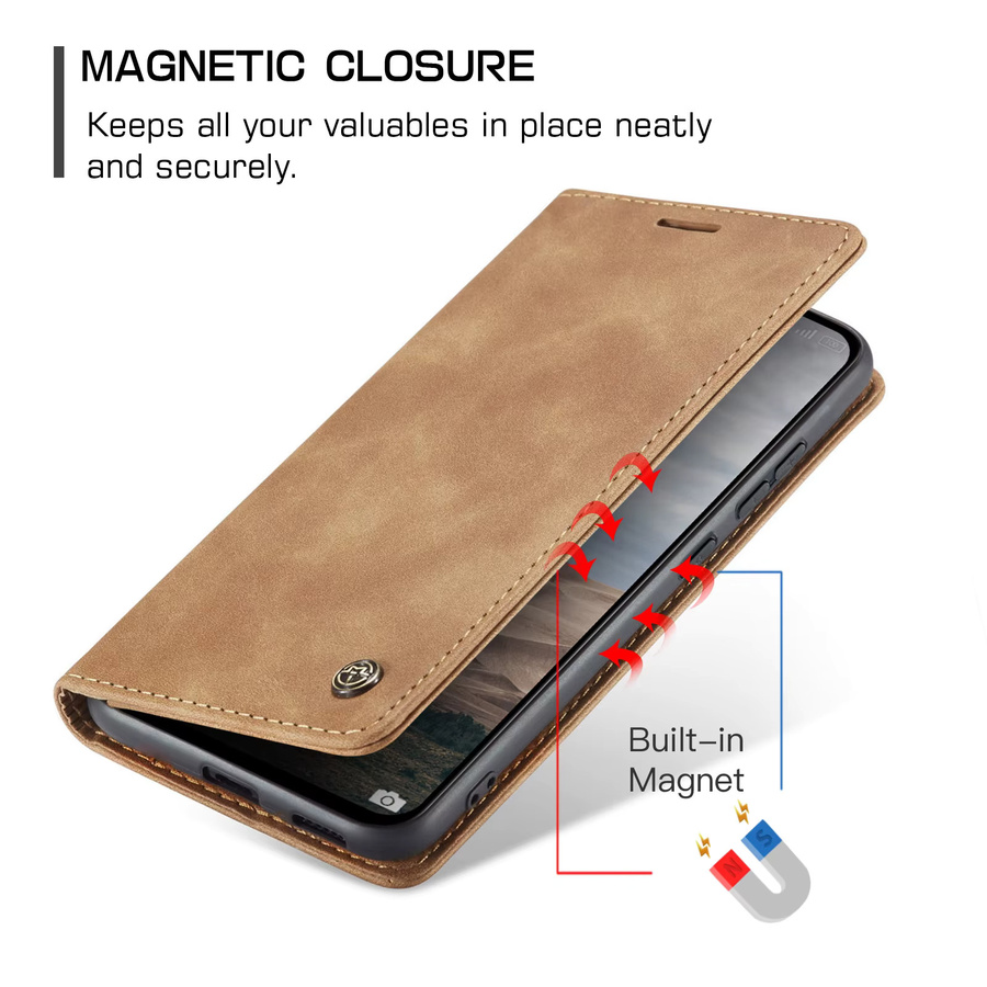 Magnetische Business Flip-Lederhülle für Xiaomi Redmi Note 15 14 13 12 Pro Plus 15C 14C 13C 12C mit Kartenfach und Standfunktion in Blau oder Braun - Bild 3