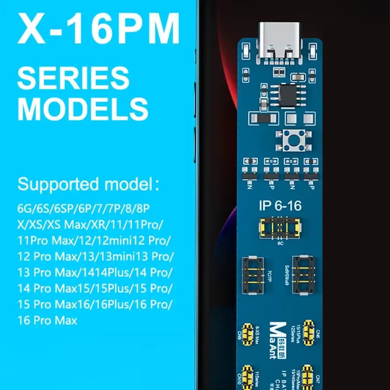 MaAnt M091 M092 Ein-Klick-Aktivierungs-Ladeplatine für IP 6-16 Serie mit Typ-C-Schnellladung und Überlastschutz in Blau - Bild 6