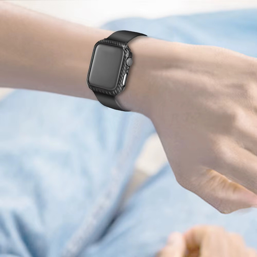 Uhrenzubehör Abdeckung für Apple Watch, Kohle faser, Schwarz, Unisex - Bild 3