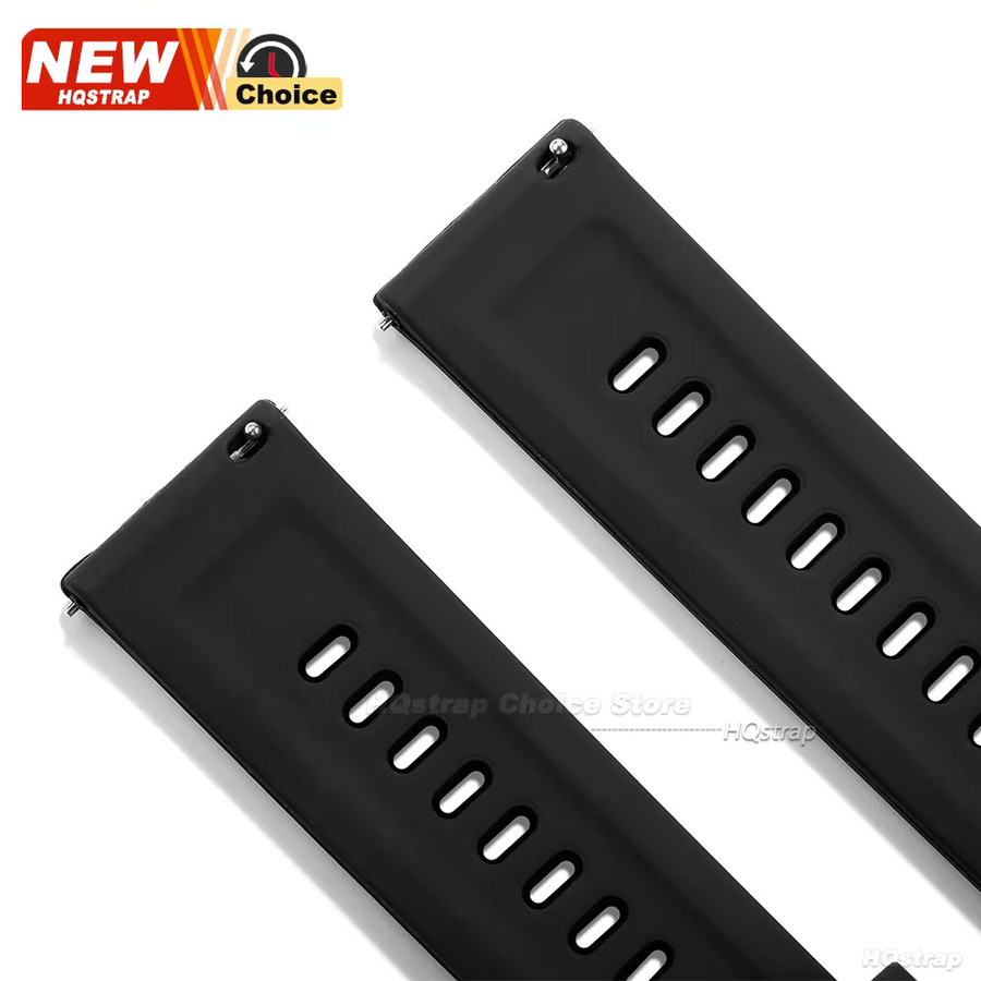 HQstrap Uhrenarmband Silikon, gestreift, 22 mm, wasserdicht - Bild 5