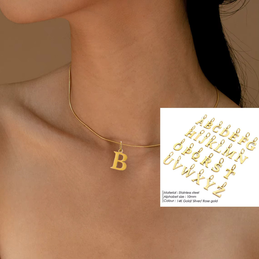 CARLIDANA Anhänger-Halskette Edelstahl, Gold, Damen, Initial-Buchstabe - Bild 2
