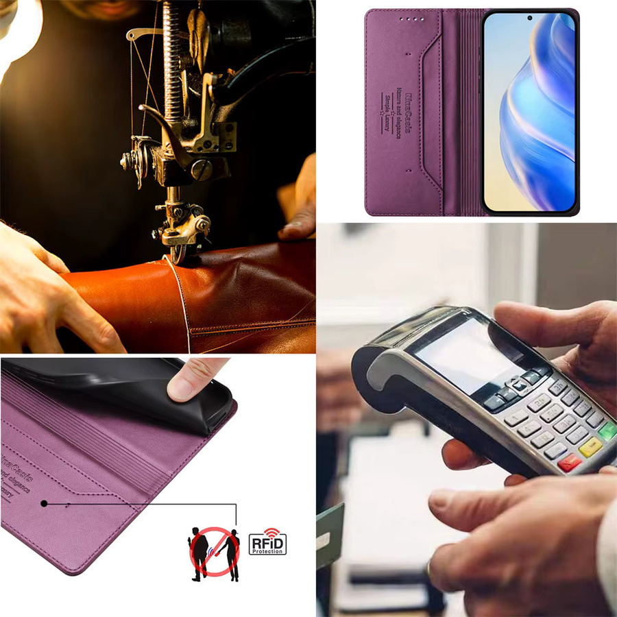 Luxus Magnetische Leder Brieftasche Hülle für Samsung Galaxy A73 A53 A33 A13 A03 A72 A52 A42 A32 A22 A02 A91 A71 A51 A41 A31 in Blau und Lila - Bild 2