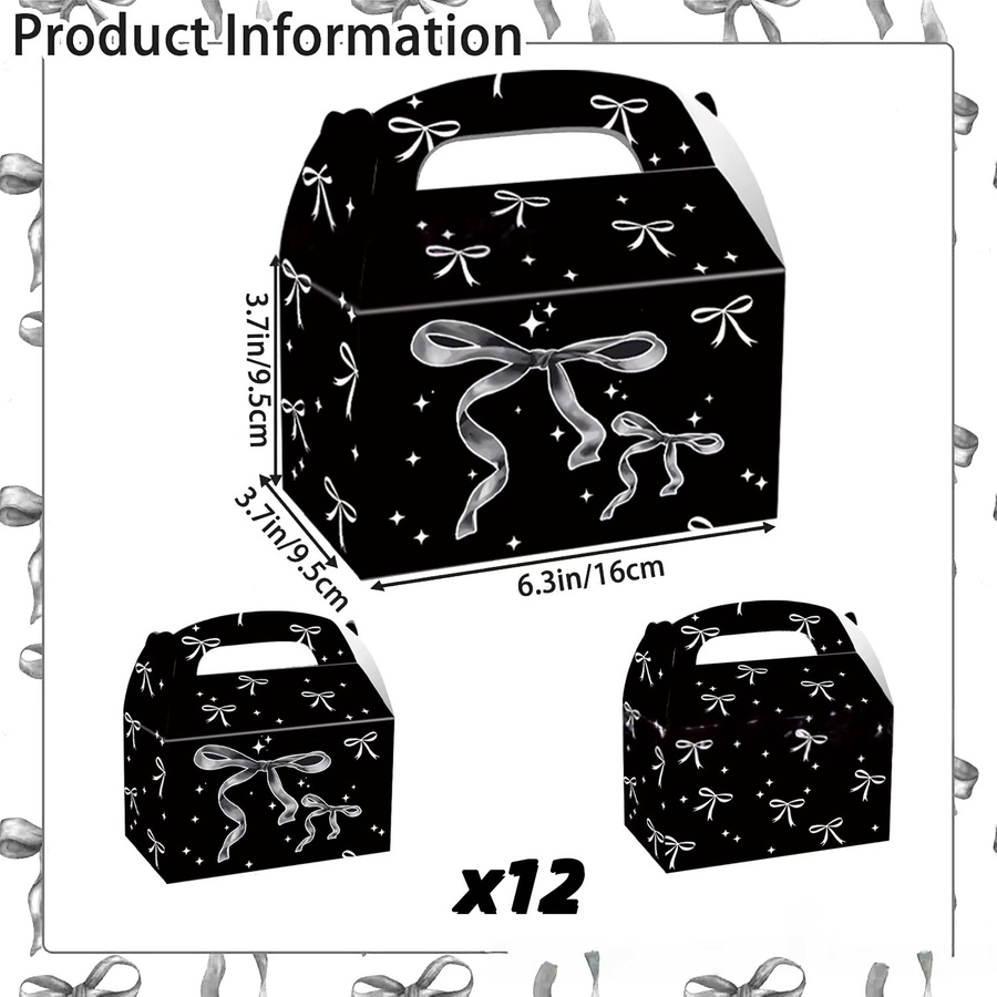 Potdemiel Schleifen Popcornboxen aus Papier für Geburtstagsdekoration in Blau, Rosa und Schwarz - Bild 2