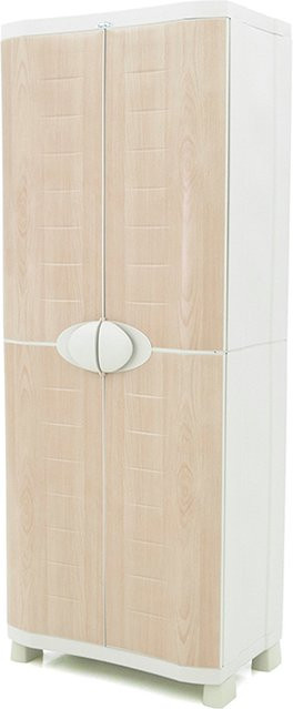 Intergard Kunststoffschrank Besenschrank in Buche Optik, Farbe: Braun, B/H: 70 x 184 cm - Bild 1