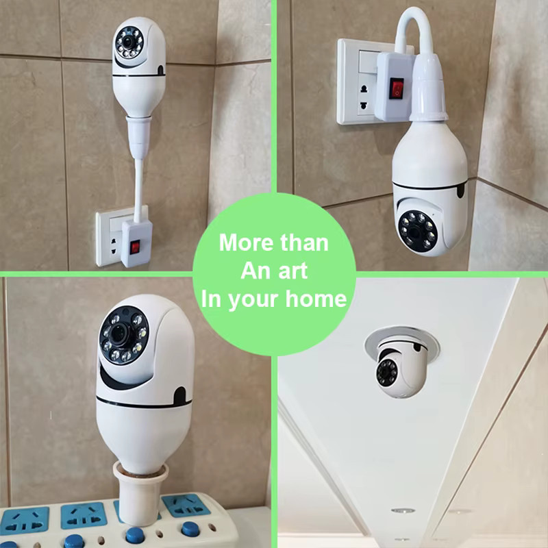 Kabellose WiFi-Sicherheitskamera mit E27-Fassung, 2 MP Mini-Glühbirne in Weiß mit 355 Grad Rotation, Zwei-Wege-Audio, Vollfarb-Nachtsicht und Bewegungserkennung für den Innenbereich - Bild 3