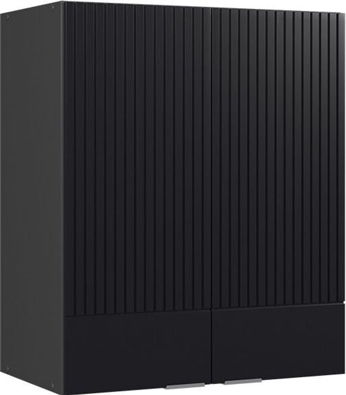 Vicco Hängeschrank Fame-Line für die Küche in Anthrazit und Schwarz gestreift mit Soft-Closing-Scharnieren und internen Regalböden, Breite: 60 cm - Bild 2