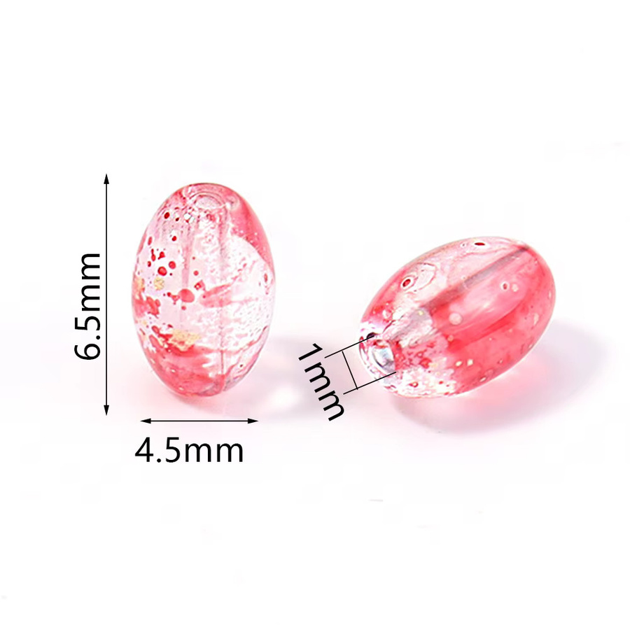 louleur Glasperlen, bunte transparente ovale Perlen, 4,5x6,5mm, Unisex - Bild 1