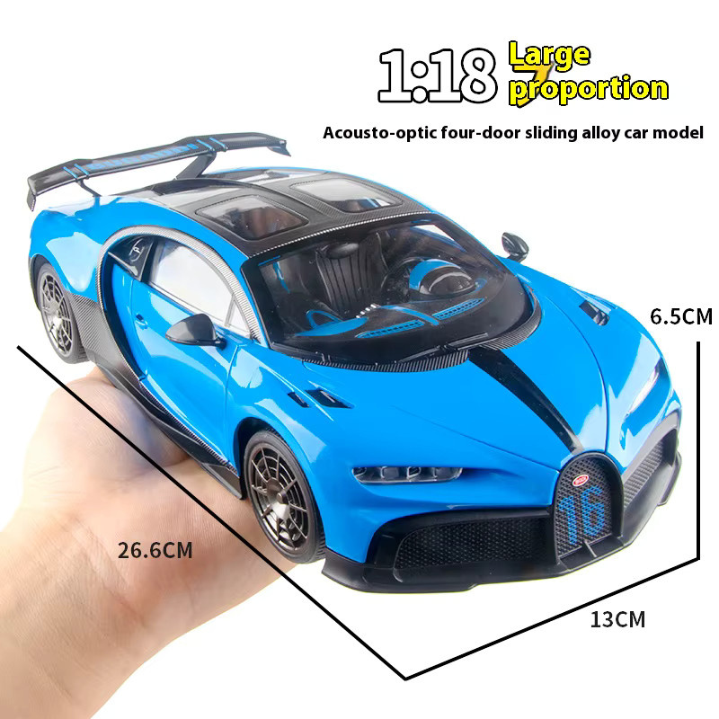Maisto Bugatti Chiron Automodell, Metall, mit Licht und Sound, Blau - Bild 1