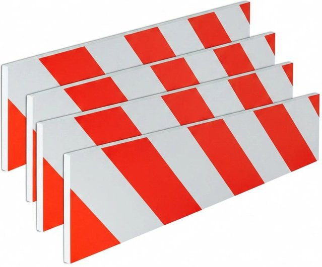 Relaxdays Wandschutz 4er Set EVA Rot Weiß selbstklebend B/H: 10 x 50 cm, Tiefe: 1,5 cm - Bild 1