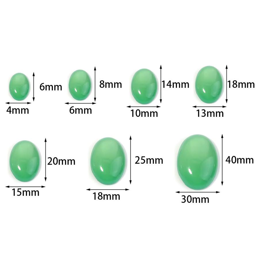 SAUVOO Achate Cabochons, Grüne, Oval, Perlen - Bild 3