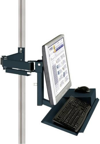 Manuflex ZB8285.7016 Standard Monitorträger für CANTOLAB und ALU in Anthrazit mit Tastatur- und Mausfläche sowie VESA-Adapter 75mm, B/T/H: 69,0 x 36,0 x 25,0 cm - Bild 1