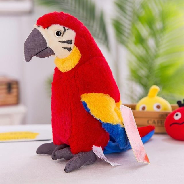 Papageienpuppe, Plüschtier, rot, 30cm - Bild 1