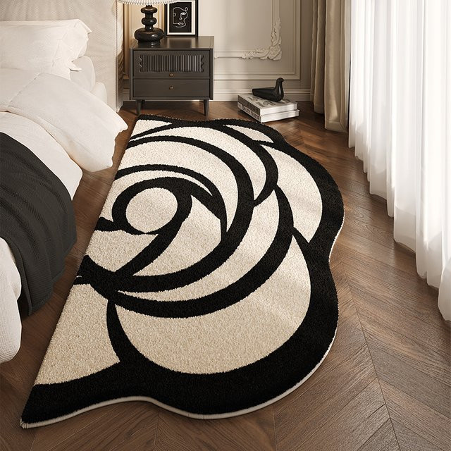 VIKAMA Kurzflor-Nachttischteppich für das Schlafzimmer in Luxus-Design - Bild 1