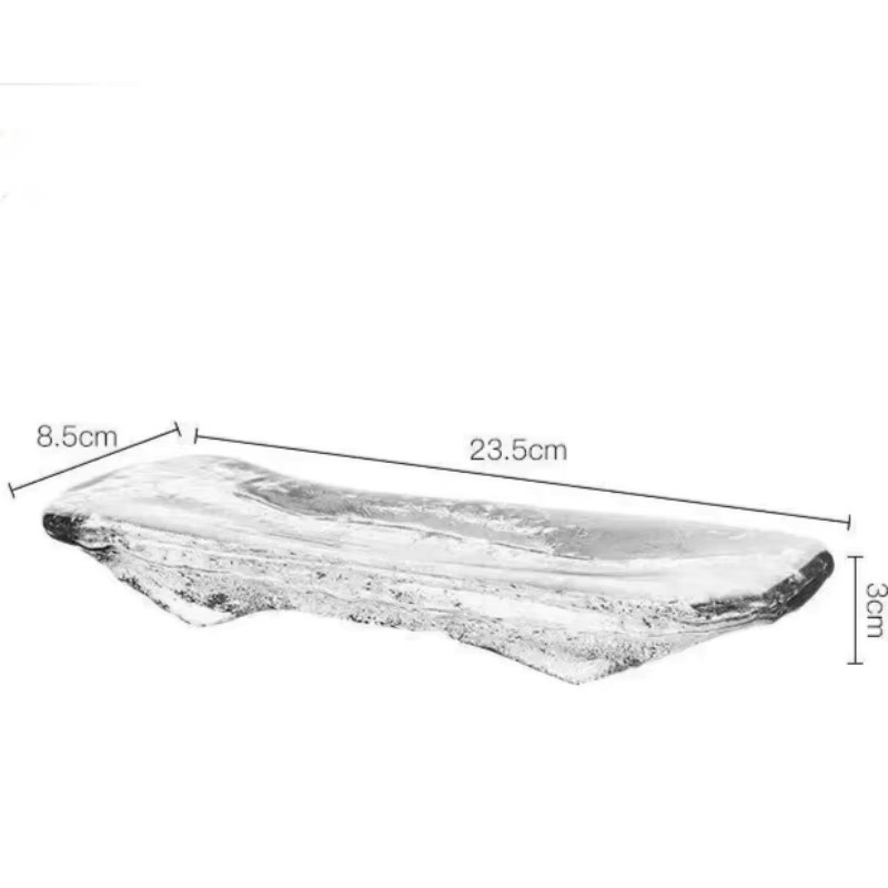 Rechteckiger Glas-Sashimi-Sushi-Teller in Transparent zum Servieren von Sushi, Dips oder Desserts - Bild 6