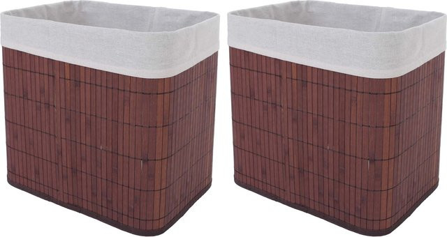 2er-Set MCW Aufbewahrungskorb C21 aus Bambus in Braun, B/T/H: 33 x 33 x 23 cm - Bild 1